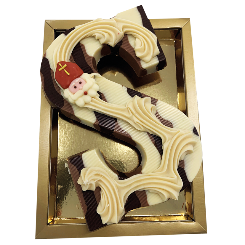 Letter S MARMER luxe gedecoreerd 200 gram
